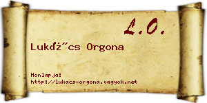 Lukács Orgona névjegykártya